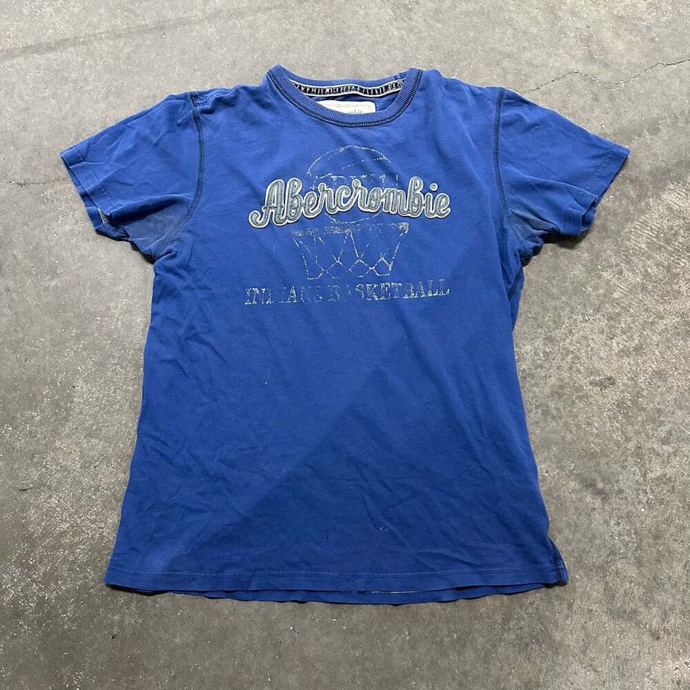 Abercrombie & Fitch Y2K Football Graphic T Shirt Distressed Logo Tee